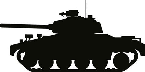 Silhouette of modern main battle tank. Side view. Flat vector. AI ...