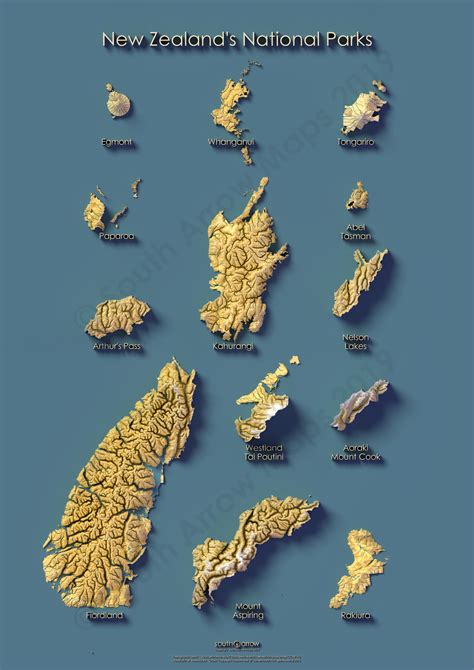 New Zealand's National Parks - South Arrow Maps