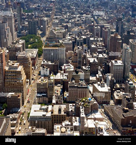 New York City - Birds Eye View of Manhattan Buildings Stock Photo - Alamy