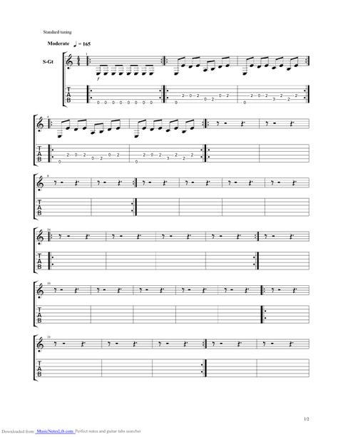 Major Tom guitar pro tab by Peter Schilling @ musicnoteslib.com