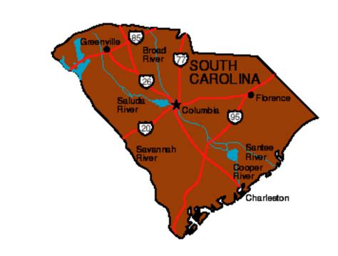 State Of South Carolina Map - Map Of Rose Bowl