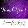 custom thank you stickers purple glitter | Zazzle