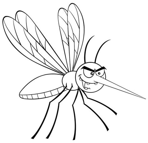 cute mosquito cartoon coloring page