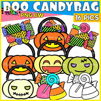 Halloween Candy Bag And Candy Clipart Set by My New Learning | TPT