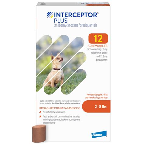 Interceptor Plus for Dogs 2-8 lbs Orange (12 Chews) | On Sale | EP Rx