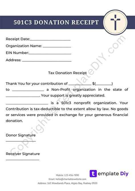 A 501c3 donation receipt template is mostly used by a non-profit ...