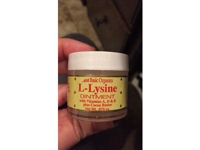 Basic Organics L-Lysine Lip Ointment, 0.875 oz Ingredients and Reviews