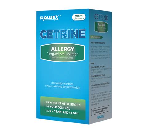 Cetrine Allergy 1mg/ml Oral Solution - Rowex Consumer Healthcare