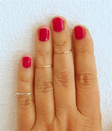 Above the knuckle rings first knuckle ring slim gold filled | Etsy