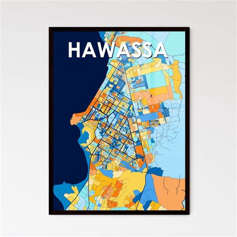 HAWASSA ETHIOPIA Vibrant Colorful Art Map Poster by HEBSTREIT | City posters design, Map poster ...