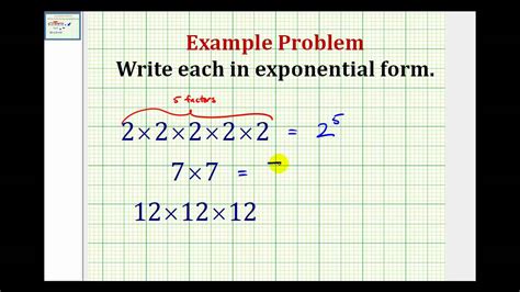 Example: Write Repeated Multiplication in Exponential Form - YouTube