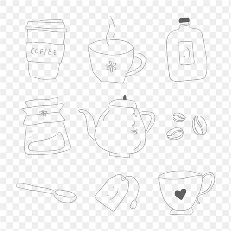 Cute coffee doodle design element | Premium PNG - rawpixel