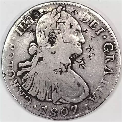 1807-Mo TH Mexico Silver 8 REALES Chopmarked - Old Pueblo Coin