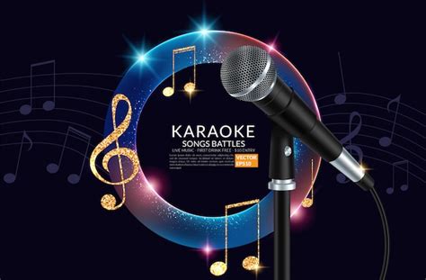 Premium Vector | Microphone and inscription karaoke party on the art ...