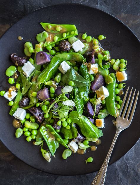 Pea and Fava Bean Salad with Miso Dressing - WILD GREENS & SARDINES