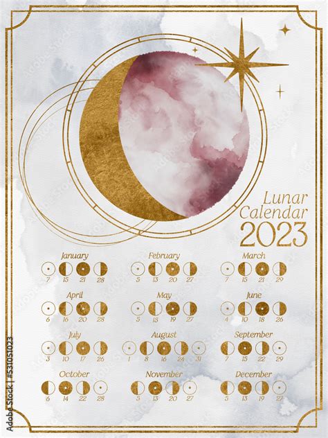 Lunar calendar for 2023 in Southern Hemisphere. Moon calendar with ...