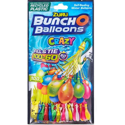 Zuru Crazy Bunch O Balloons 100 Rapid-Filling Self-Sealing Water ...