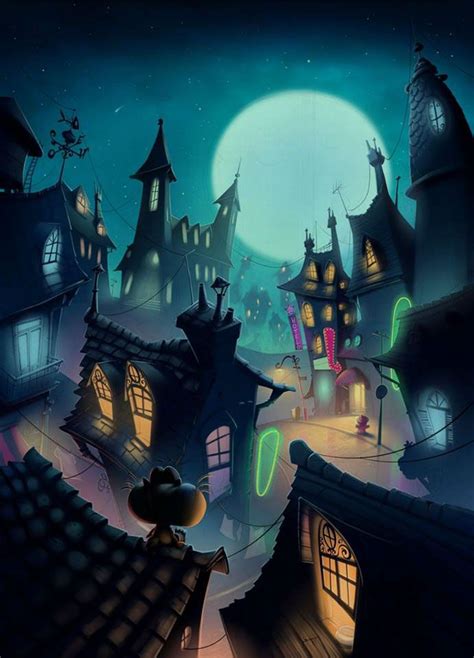 Background animation movie on Behance | Cartoon background, Halloween artwork, Animation background