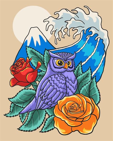 Owl And Rose Tattoo Designs