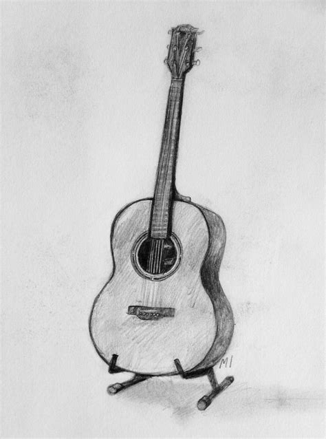 Guitar | Guitar drawing, Music art drawing, Art drawings sketches simple