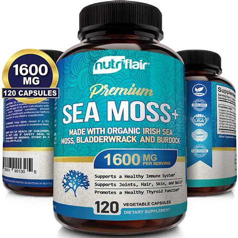 Buy NutriFlair Sea Moss Capsules Gut Health Supplements for Women and ...