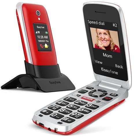 Buy Easyfone Prime-A1 Pro GSM SIM-Free Senior Flip Mobile Phone, Big Button Clamshell Mobile ...