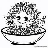 Spaghetti And Meatballs Coloring Page sketch template