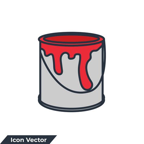 paint bucket icon logo vector illustration. paint bucket symbol template for graphic and web ...