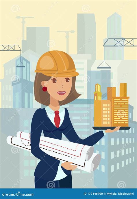 Female Architect Mascot Logo Vector Illustration | CartoonDealer.com ...