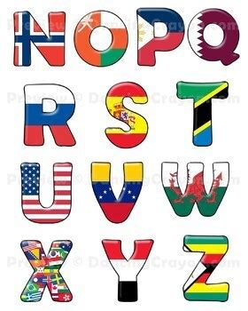 Flags of the World: Alphabet Letters Clip Art and Bulletin Board Set