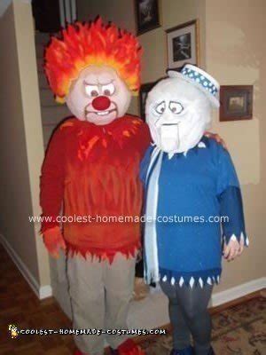 Coolest Homemade Heat Miser and Snow Miser Halloween Couple Costume Idea