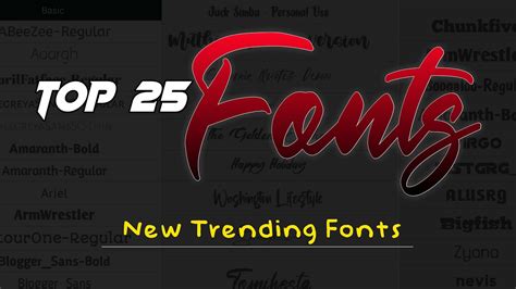 Top 25 fonts. New trending fonts. Latest trending fonts for Alight ...