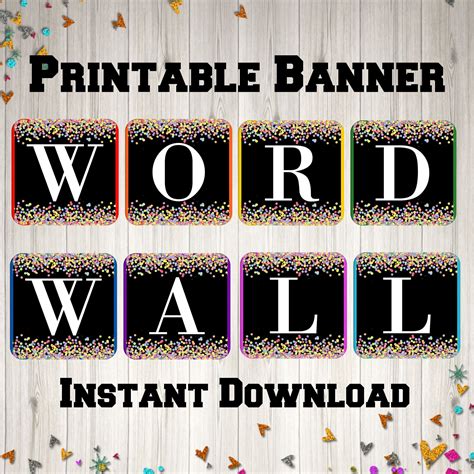 Printable Word Wall Classroom Banner - Instant Digital Download ...