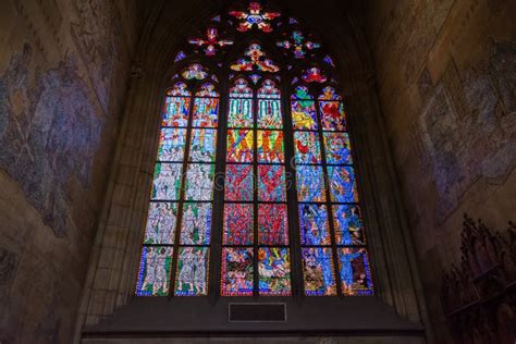 Stained Glass in Saint Vitus Cathedral Editorial Image - Image of ...