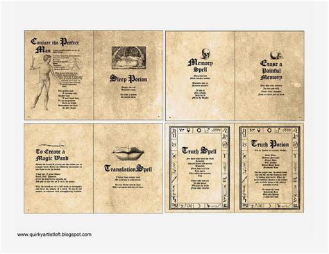 Free Printable Printable Harry Potter Spell Book Pages