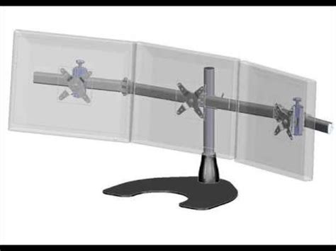 Free standing curved triple monitor stand - YouTube