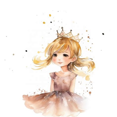 Premium AI Image | Princess Illustration with Watersplash Color