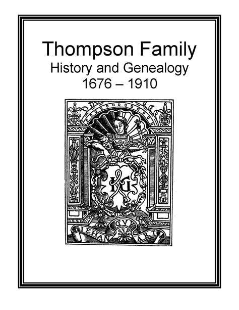 Thompson Family History and Genealogy | eBooks | History