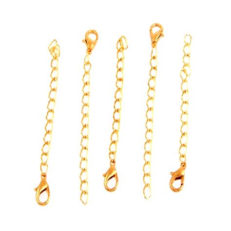 10pc DIY Silver Gold Necklace Extender Jewelry Extension Chain 60mm ...