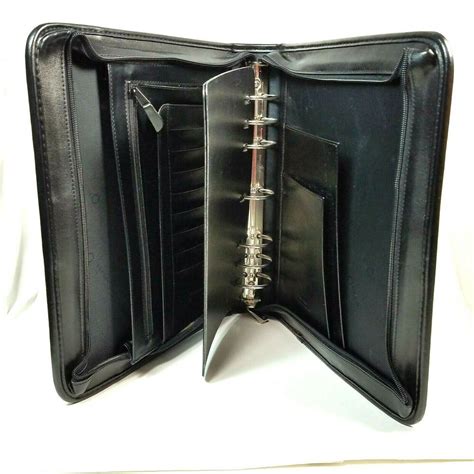 Franklin Covey Large Leather Binder Black 7 Ring Planner Organizer Card Holder #FranklinCovey ...