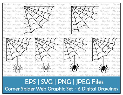 Paper, Party & Kids Clip Art & Image Files Eps Corner Spider Web Frame ...