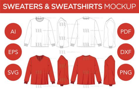 Sweatshirts & Sweaters - Mockup Template Graphic by markanthonymedia · Creative Fabrica