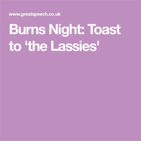 Burns Night: Toast to 'the Lassies' | Burns night, Robbie burns night ...