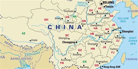 Free Physical Maps of China (Downloadable) | Free World Maps