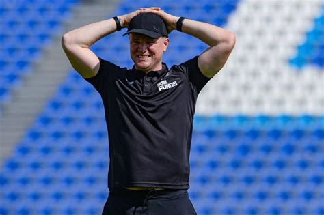 Newcastle United players cool off in the pool after more hard work on day two in Riyadh ...