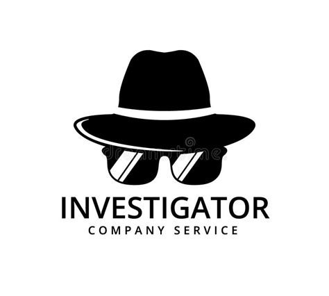 Detective with Glasses Investigation Service Vector Icon Logo Design Stock Illustration ...