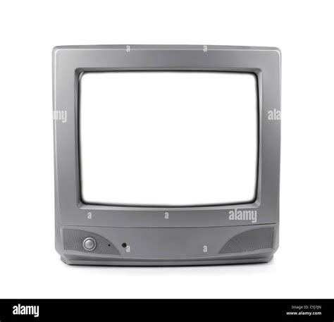 Old CRT TV with white screen isolated on white Stock Photo - Alamy