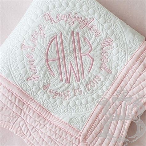 Monogrammed Heirloom Baby Quilt | Baby quilts, Monogram quilt, Baby monogram