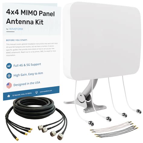 MIMO 4x4 Panel External Antenna Kit for 4G LTE/5G Hotspots & Routers - Waveform