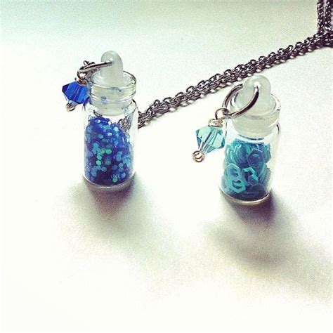 glitter filled mini glass vial necklace vial by BeadingByJenn, $15.00 # ...